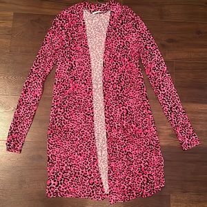Pink Leopard Cardigan